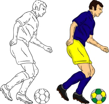 vector - soccer with ball, isolated on background