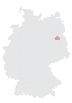 Map of Germany with dot grid