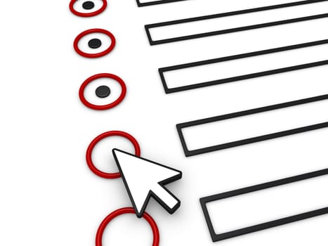 A 3d cursor is on top of a 3d form in order to complete it
