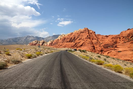 Road through Red rock canyon, Nevada, USA