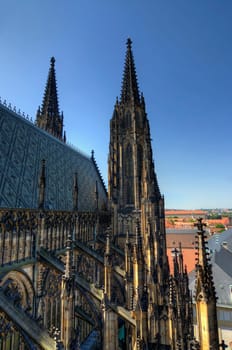 Cathedral of St Vitus in the Prague castle is monumental Gothic church begun by Matthew of Arras in 1344 and the coronation cathedral of the Bohemian sovereigns, and the main of the Prague Roman - Catholic arcidiocese. Prague castle, Czech republic.