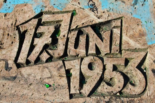 Memorial stone to the uprising in the GDR