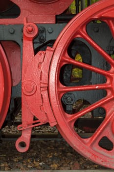 Half drive wheel of a steam locomotive with brake