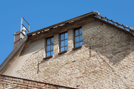 Dilapidated house is being repaired