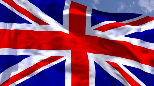 UK national flag waving in the wind