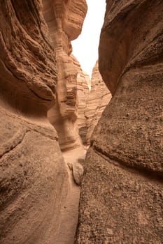 View into sandstone canyons made by nature