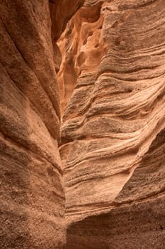 View into sandstone canyons made by nature