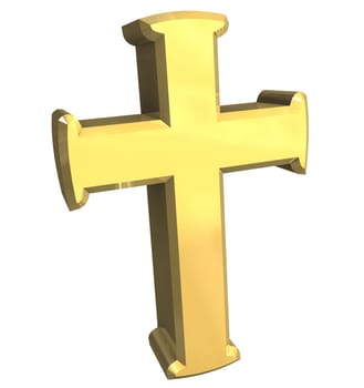 cross in gold - 3D made