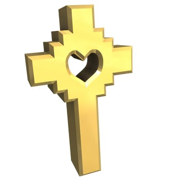 cross in gold - 3D made