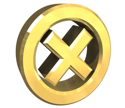 ko tick in gold - 3D made