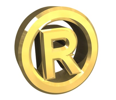 Registered symbol in gold (3d made)
