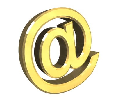 email symbol in gold (3d made)