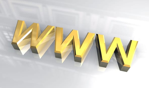 WWW in gold (3D made)