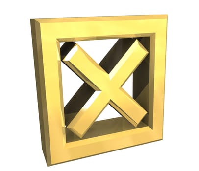 ko tick in gold - 3D made