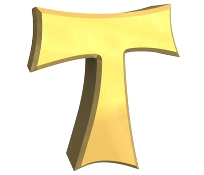 tau cross in gold - 3D made