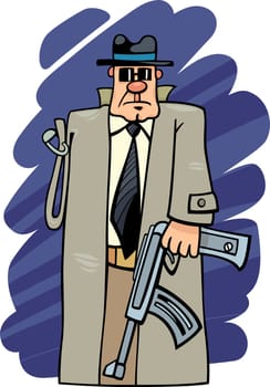 Humorous Cartoon Illustration of One Armed Bandit Expression