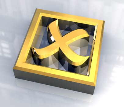 ko tick in gold - 3D made