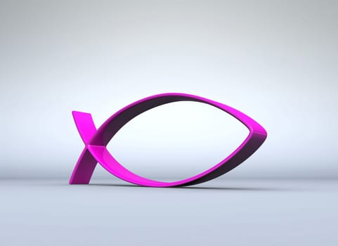 3D ICHTHYS Pink on Grey