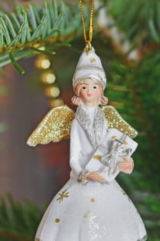 Christmas angel on a christmas tree