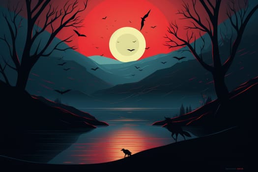 Immerse yourself in the fantastical world of shadows with this captivating illustration by a professional visual artist.