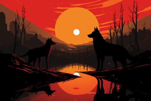 Immerse yourself in the fantastical world of shadows with this captivating illustration by a professional visual artist.