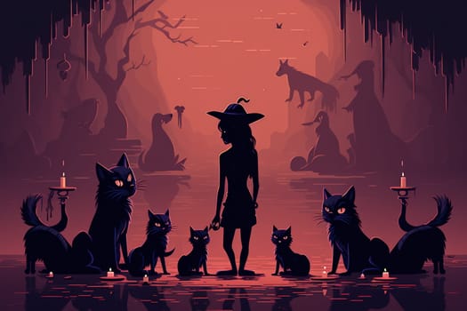 In the realm of fantasy, witches' familiars take on various forms, but the most iconic and cunning of all are the black cats.