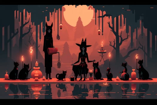 In the realm of fantasy, witches' familiars take on various forms, but the most iconic and cunning of all are the black cats.