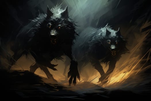 Immerse yourself in the fantastical world of shadows with this captivating illustration by a professional visual artist.