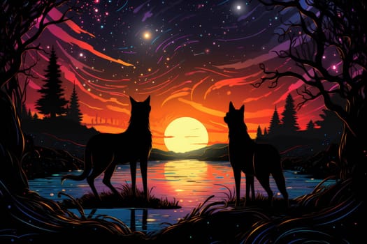 Immerse yourself in the fantastical world of shadows with this captivating illustration by a professional visual artist.