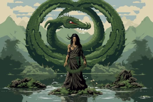 Journey into the realm of fantasy and encounter the serpentine naga, mystical creatures that possess a unique blend of human and snake-like characteristics.