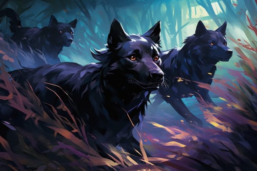 Immerse yourself in the fantastical world of shadows with this captivating illustration by a professional visual artist.