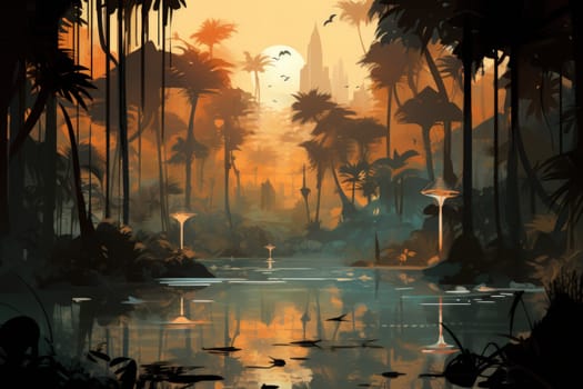 Within the mystical realm of fantasy, soothing oasis spirits emerge, their ethereal presence bringing solace to weary travelers.