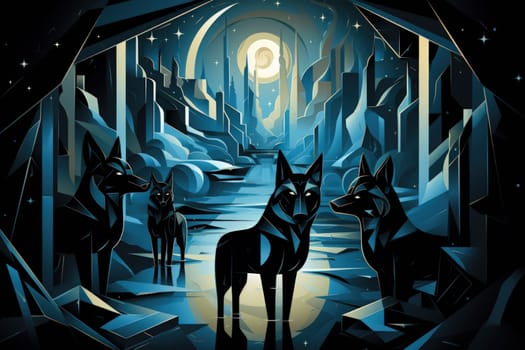 Immerse yourself in the fantastical world of shadows with this captivating illustration by a professional visual artist.
