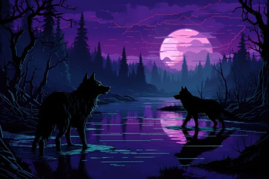 Immerse yourself in the fantastical world of shadows with this captivating illustration by a professional visual artist.