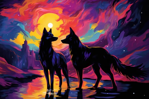Immerse yourself in the fantastical world of shadows with this captivating illustration by a professional visual artist.
