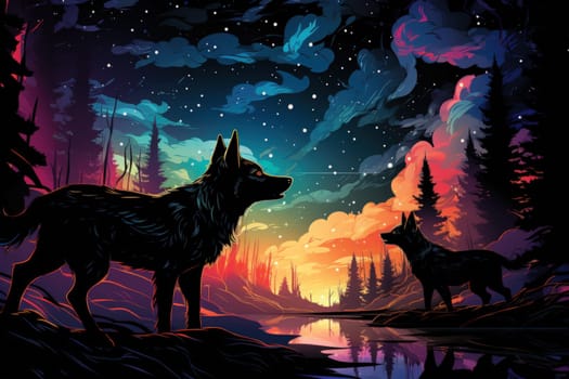 Immerse yourself in the fantastical world of shadows with this captivating illustration by a professional visual artist.