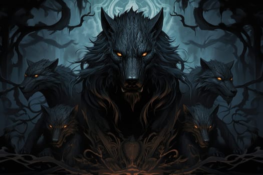 Immerse yourself in the fantastical world of shadows with this captivating illustration by a professional visual artist.