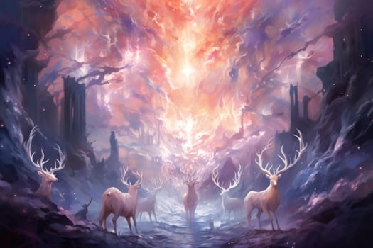 Immerse yourself in the ethereal beauty of this illustration created by a professional visual artist.