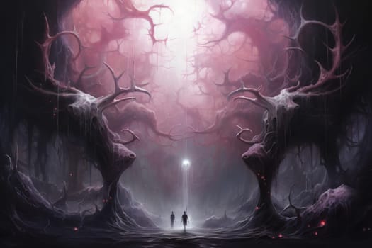 Immerse yourself in the ethereal beauty of this illustration created by a professional visual artist.