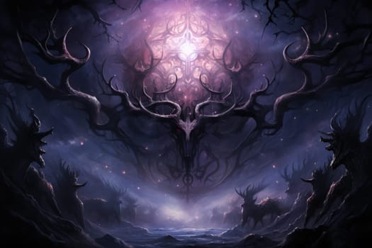 Immerse yourself in the ethereal beauty of this illustration created by a professional visual artist.