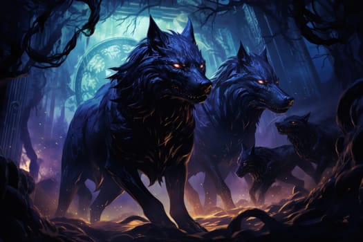 Immerse yourself in the fantastical world of shadows with this captivating illustration by a professional visual artist.