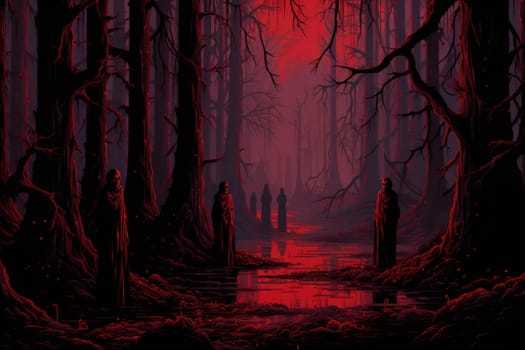 Deep within the realm of fantasy, vengeful banshees dwell, their anguished wails piercing the stillness of haunted forests.