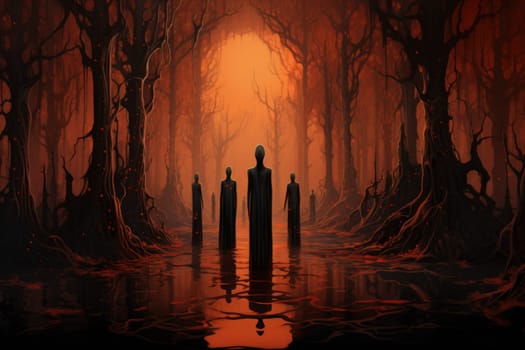 Deep within the realm of fantasy, vengeful banshees dwell, their anguished wails piercing the stillness of haunted forests.