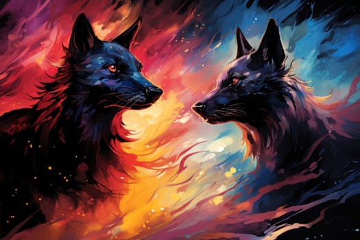 Immerse yourself in the fantastical world of shadows with this captivating illustration by a professional visual artist.