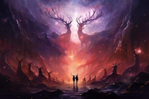 Immerse yourself in the ethereal beauty of this illustration created by a professional visual artist.