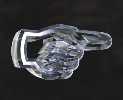 Hand showing sign, symbols (3D made)