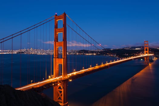 Golden Gate bridge by night in San Francisco - USA