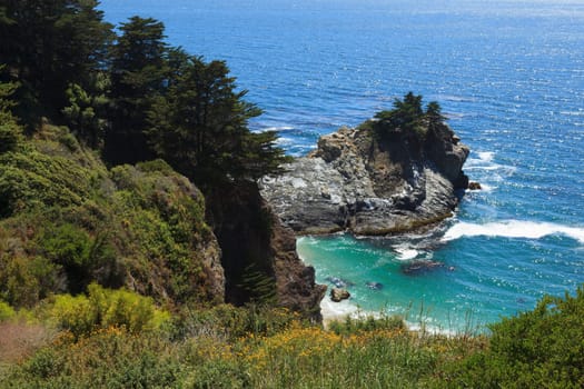 Pacific coastline in California, USA  - Highway one