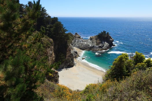 Pacific coastline in California, USA  - Highway one
