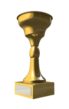 Golden trophy cup